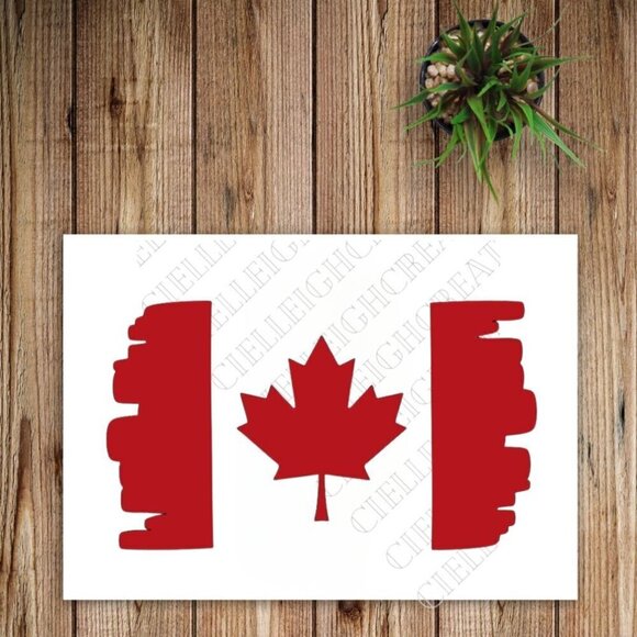 Hand Crafted Other - *2 for $20* Distressed Canada Flag vinyl decal sticker Handcrafted